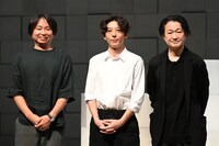 左から上田岳弘、高橋一生、白井晃。