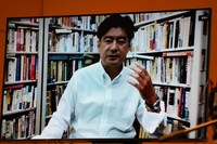 オンラインで参加した沼野雄司。