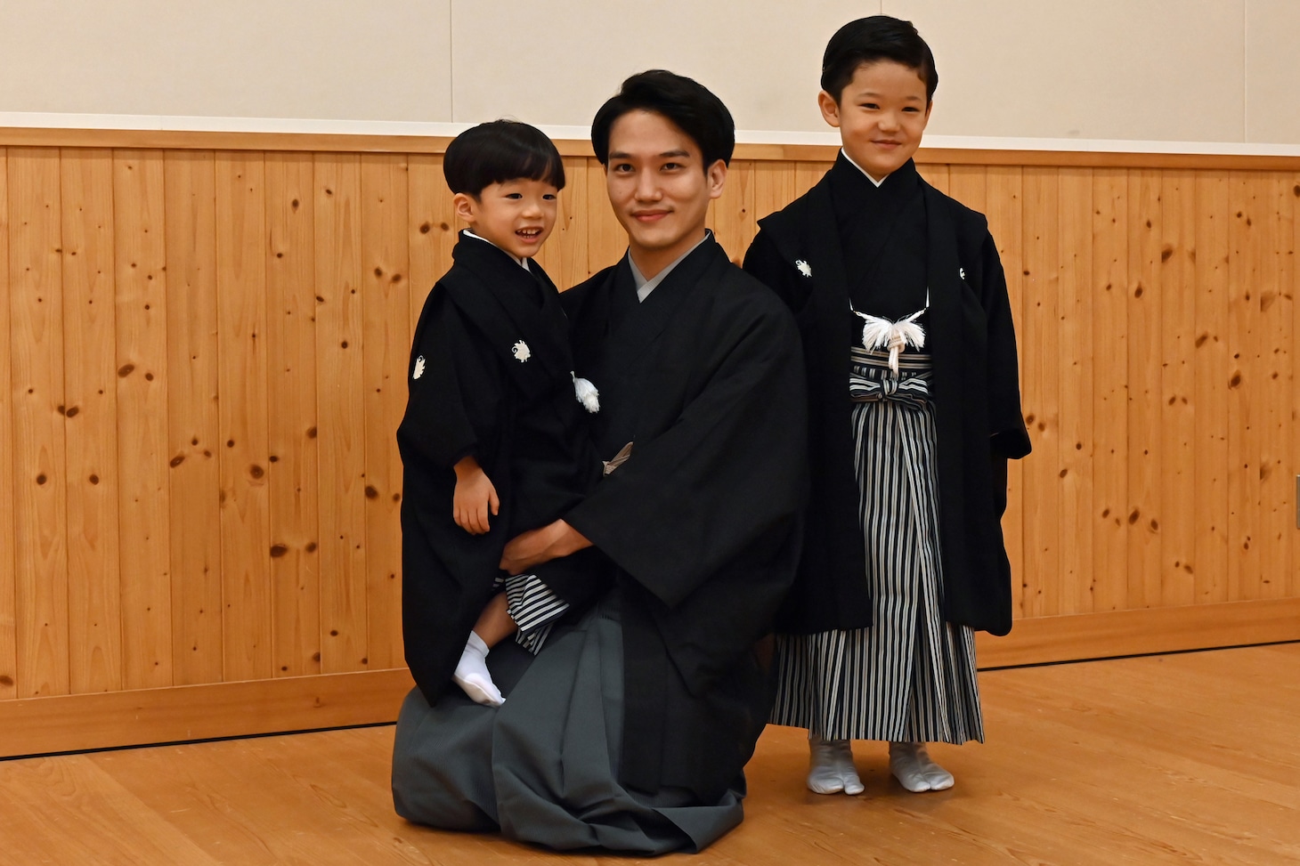 左から中村秀乃介、中村歌昇、中村種太郎。