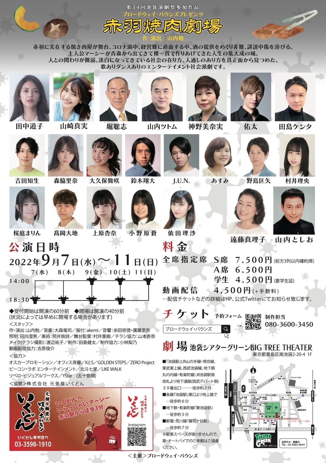 ブロードウェイ・バウンズプレゼンツ「赤羽焼肉劇場」チラシ裏