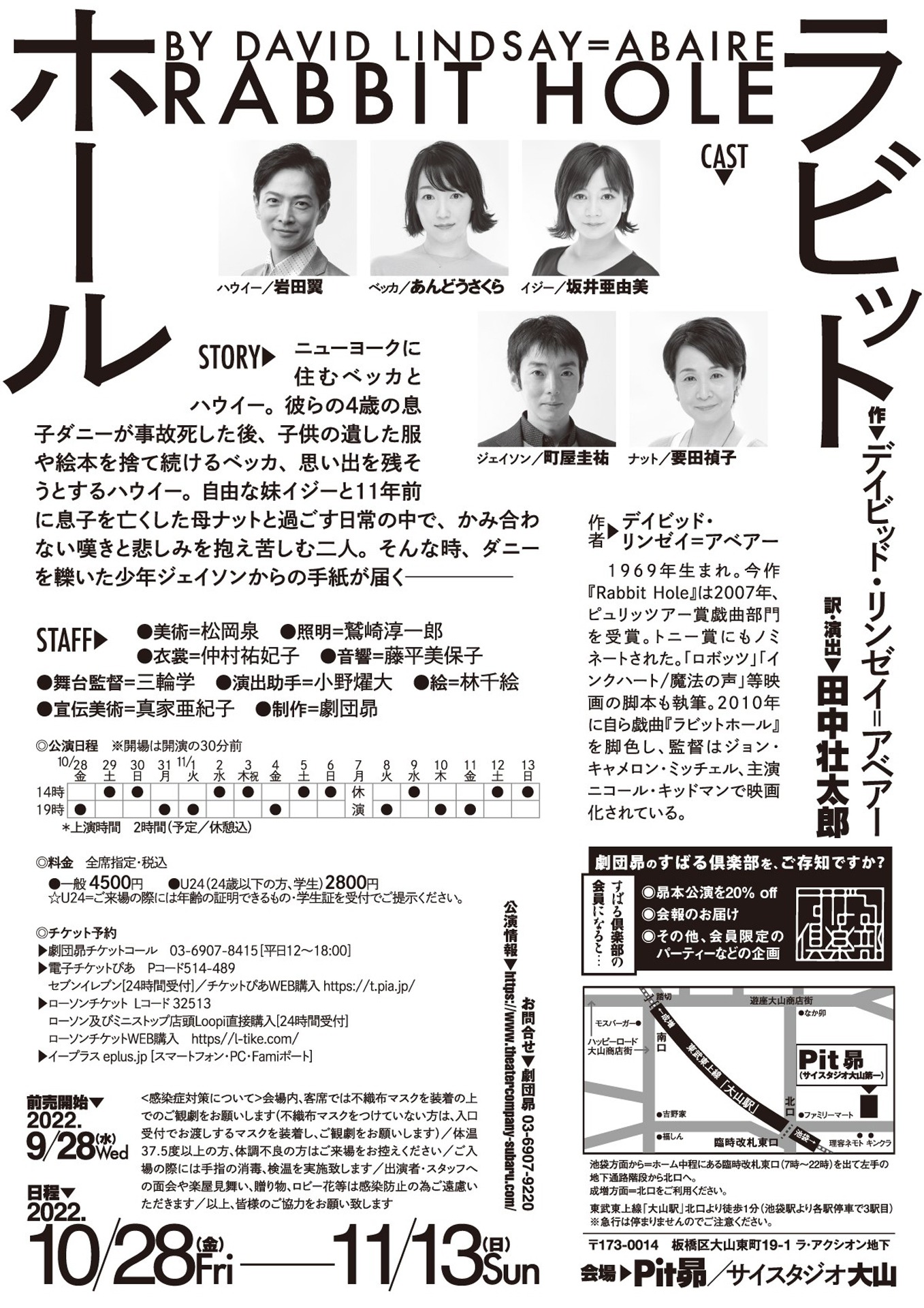 劇団昴「ラビットホール」チラシ裏