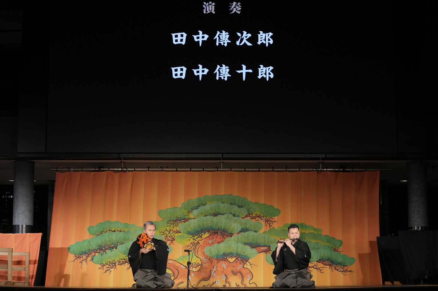 左から田中傳次郎、田中傳十郎。