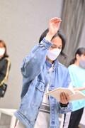 舞台「青の炎」公開稽古の様子。