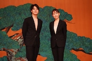 K-BALLET Opto「プラスチック」制作発表会より、左から山本雅也、小林美奈。