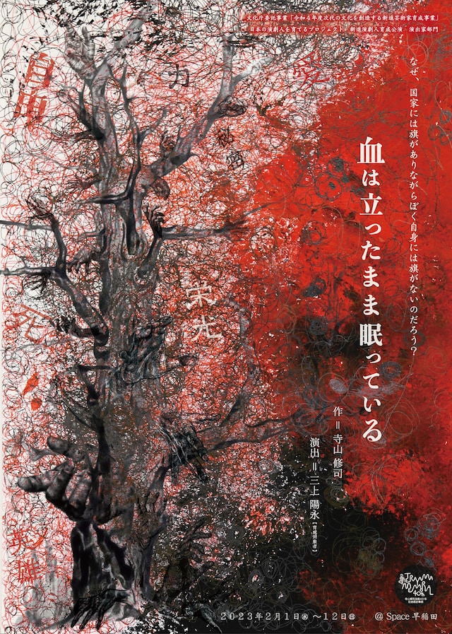 日本の演劇人を育てるプロジェクト 新進演劇人育成公演 演出家部門「血は立ったまま眠っている」チラシ表