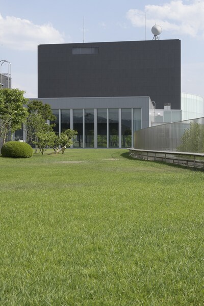 長野・まつもと市民芸術館のトップガーデンの様子。