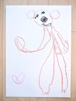 欲しいものは「ピンクのクマのぬいぐるみ」。「ピンクでは描いてくれませんでしたが……」というパパ・歌昇のコメント付き。