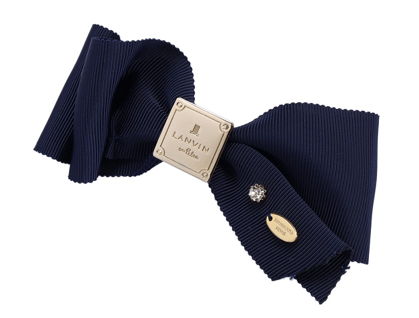 リボンバレッタ（ネイビー）