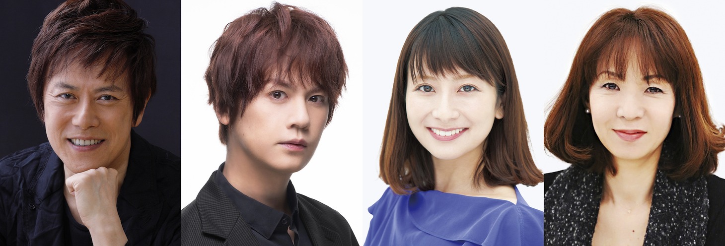 「家族モドキ」出演者。左から山口祐一郎、浦井健治、大塚千弘、保坂知寿。