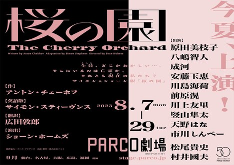 PARCO劇場開場50周年記念シリーズ「桜の園」仮チラシ