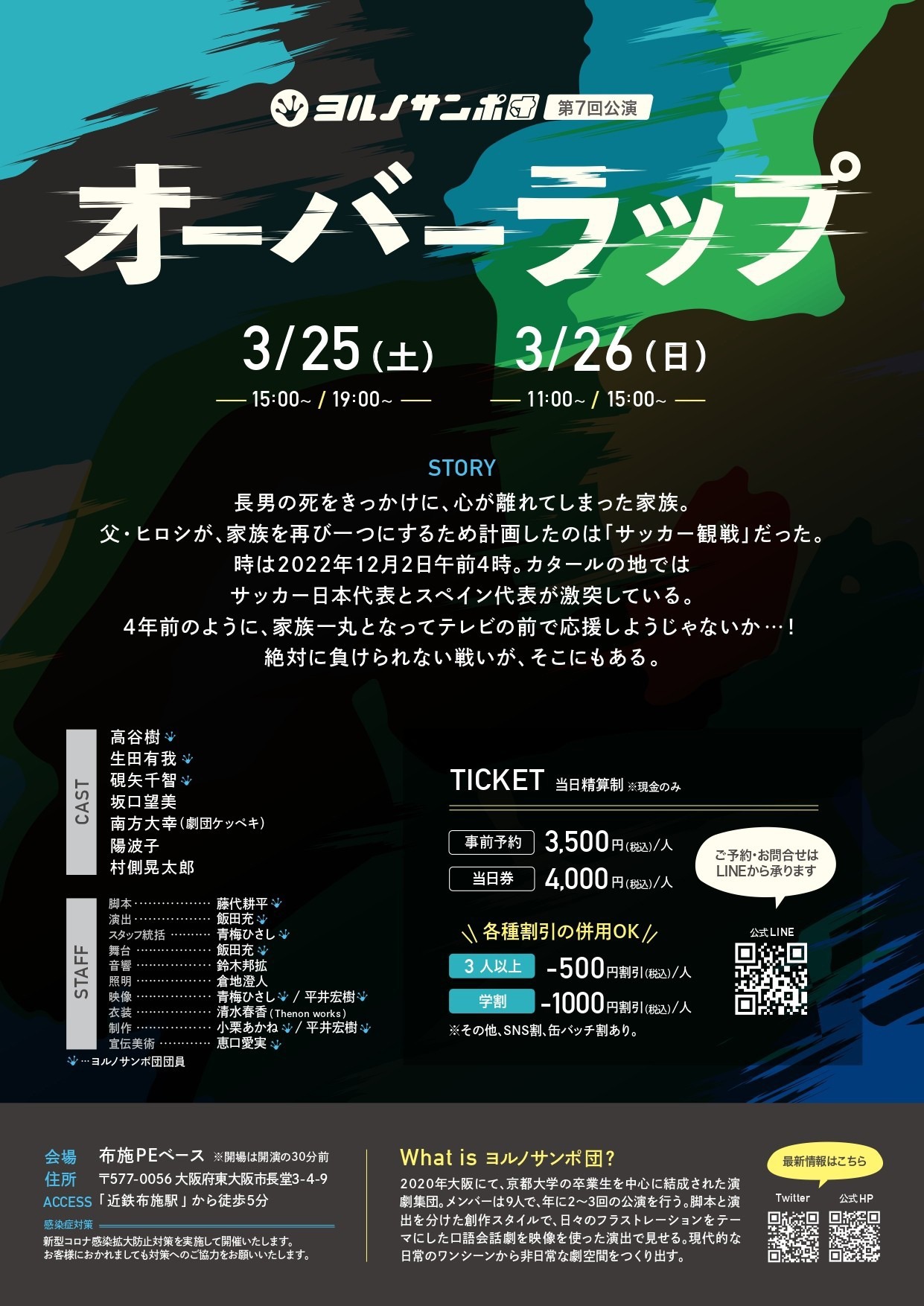 ヨルノサンポ団 第7回公演「オーバーラップ」チラシ裏