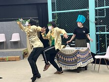 兵庫県立ピッコロ劇団オフシアターVol.39「バックネット委員会」稽古の様子。