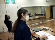 「千里眼」稽古の様子。（提供：うさぎ庵）