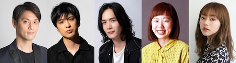 左から高木トモユキ、平田裕一郎、岡宏明、北村由海、前田悠雅。