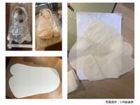 小林能装束にて制作中の、つば九郎の特注白足袋。