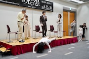 「呪怨 THE LIVE」制作発表記者会見の様子。