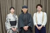左から大空ゆうひ、的場浩司、福田悠太(ふぉ~ゆ~)。
