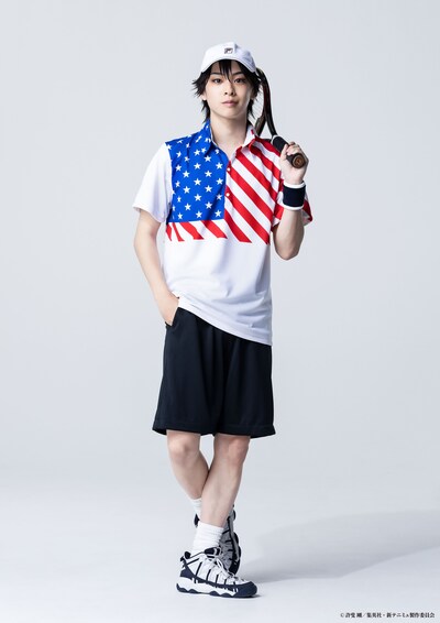 今牧輝琉扮する越前リョーマ。