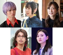 上段左から植田圭輔、高柳明音、吉田朱里、下段左から佐藤晴美、兒玉遥。