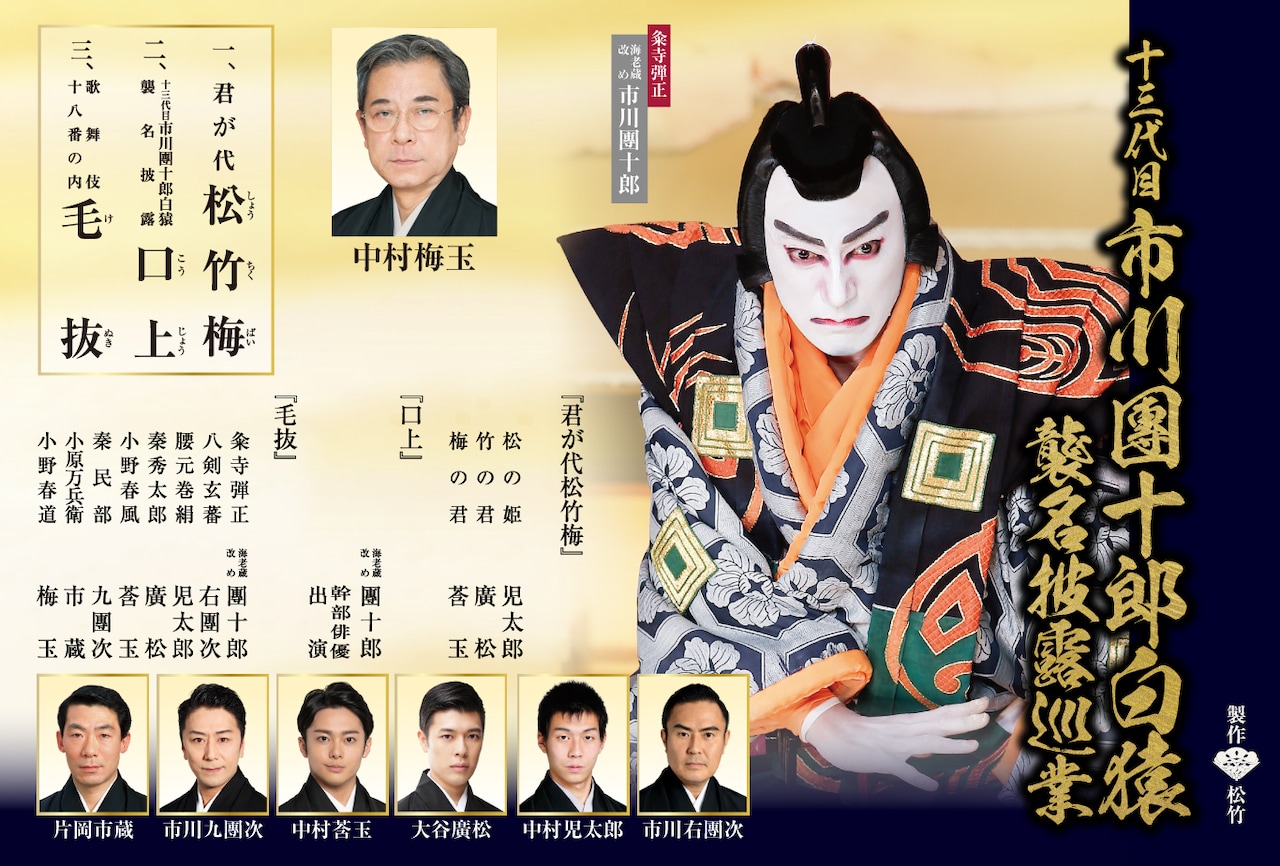 市川團十郎が「毛抜」粂寺弾正に、「十三代目 市川團十郎白猿