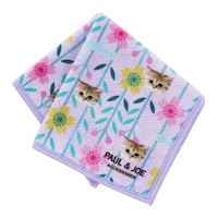 「PAUL & JOE ACCESSOIRES × 歌舞伎衣裳柄 『京鹿子娘道成寺』」マイクロファイバーハンカチ（パープル）