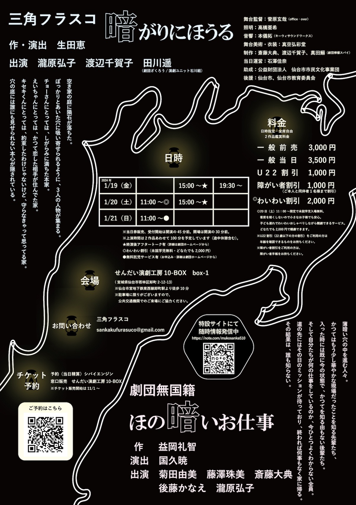 「劇団無国籍×三角フラスコ 合同公演」チラシ裏