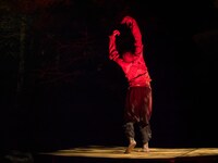 西本浩明「芋虫」19:00時開演回より。（撮影：松原豊）