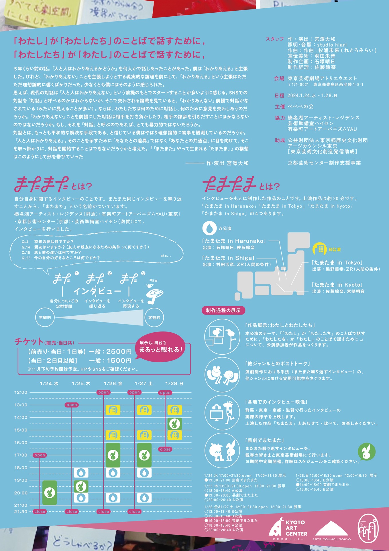 ぺぺぺの会「『またまた』やって生まれる『たまたま』」チラシ