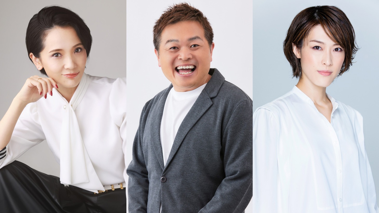 左から壱城あずさ、野口たくお、如月蓮。