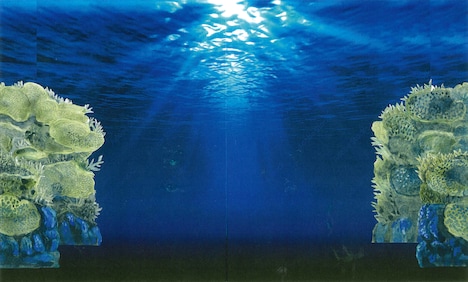 川口直次による舞台装置デザイン画。