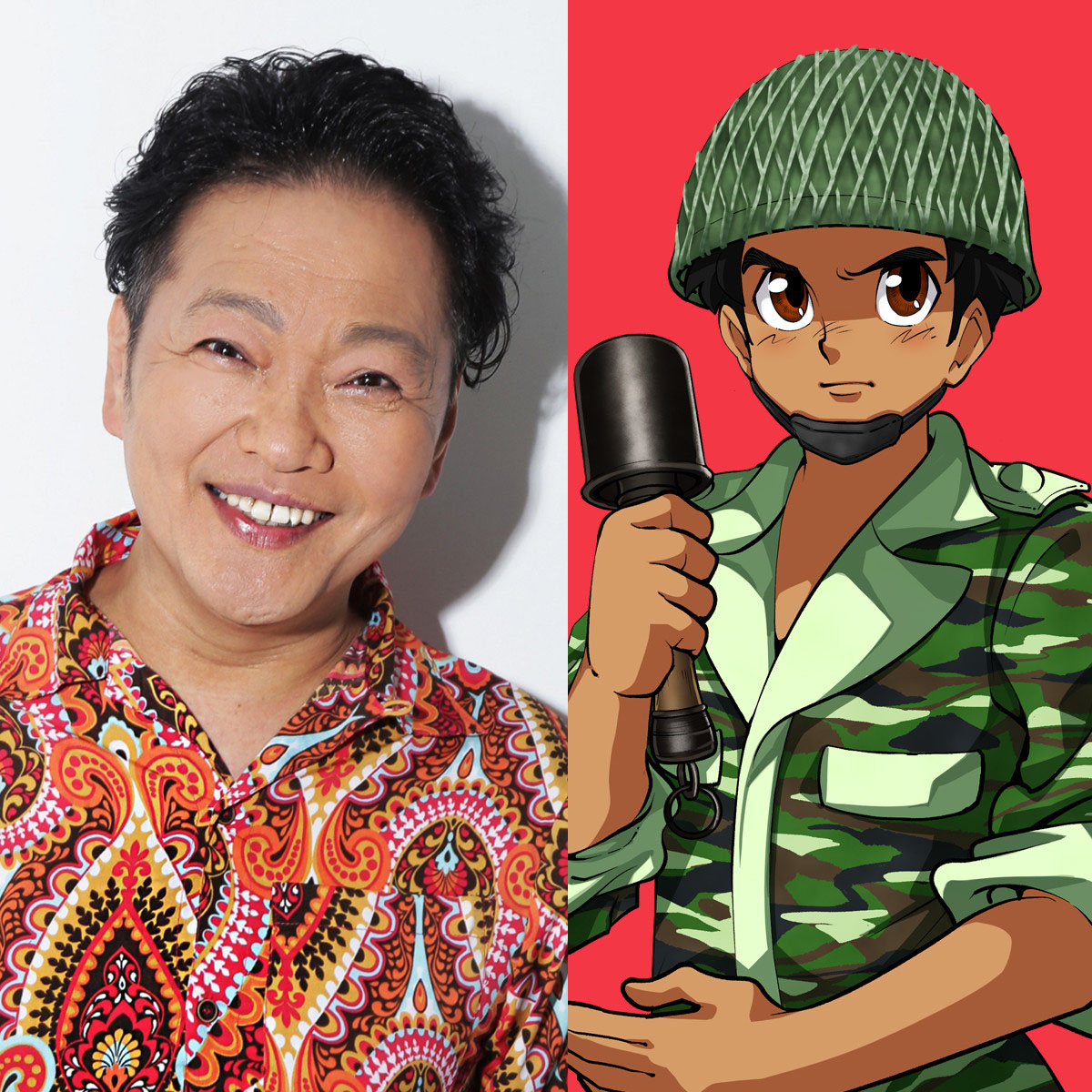 山口勝平（左）とグンゾー。