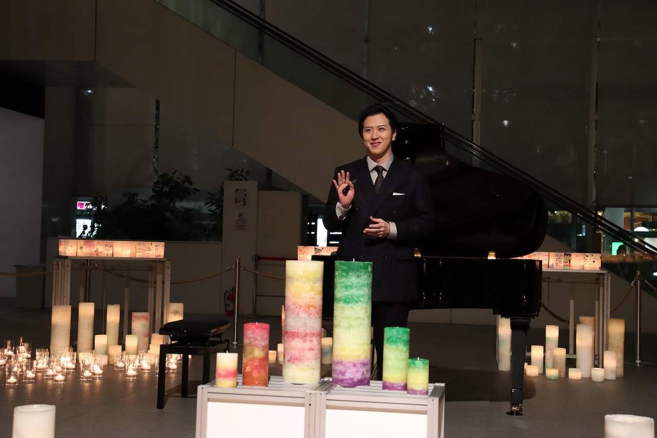 尾上松也が緊張「尾上松也のDream Candle」点灯式、出身校・銀中とのコラボにも喜び