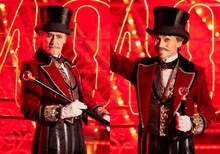 ハロルド・ジドラー役の橋本さとし（左）、松村雄基（右）。