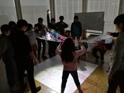 「キラリふじみ・ダンスカフェ スペシャルコラボレーション『幻想曲』」初演ワークショップの様子。