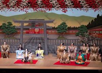 「令和6年初春歌舞伎公演」より、「梶原平三誉石切 鶴ヶ岡八幡社頭の場」。（提供：国立劇場 撮影：二階堂健）