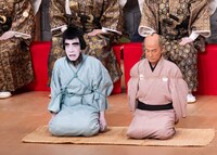 「令和6年初春歌舞伎公演」より、「梶原平三誉石切 鶴ヶ岡八幡社頭の場」。（提供：国立劇場 撮影：二階堂健）