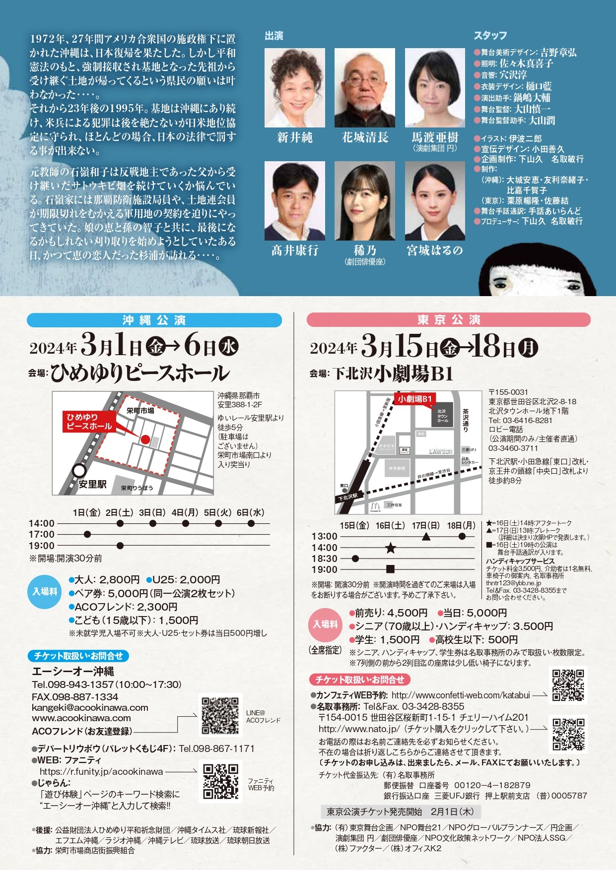 復帰50年企画・共同制作　新作書下ろし 「カタブイ、1972」につづく第2作目「カタブイ、1995」チラシ裏