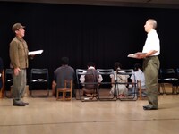 第4回江原千花主催演劇公演「イエスタデイ」下関公演稽古の様子。