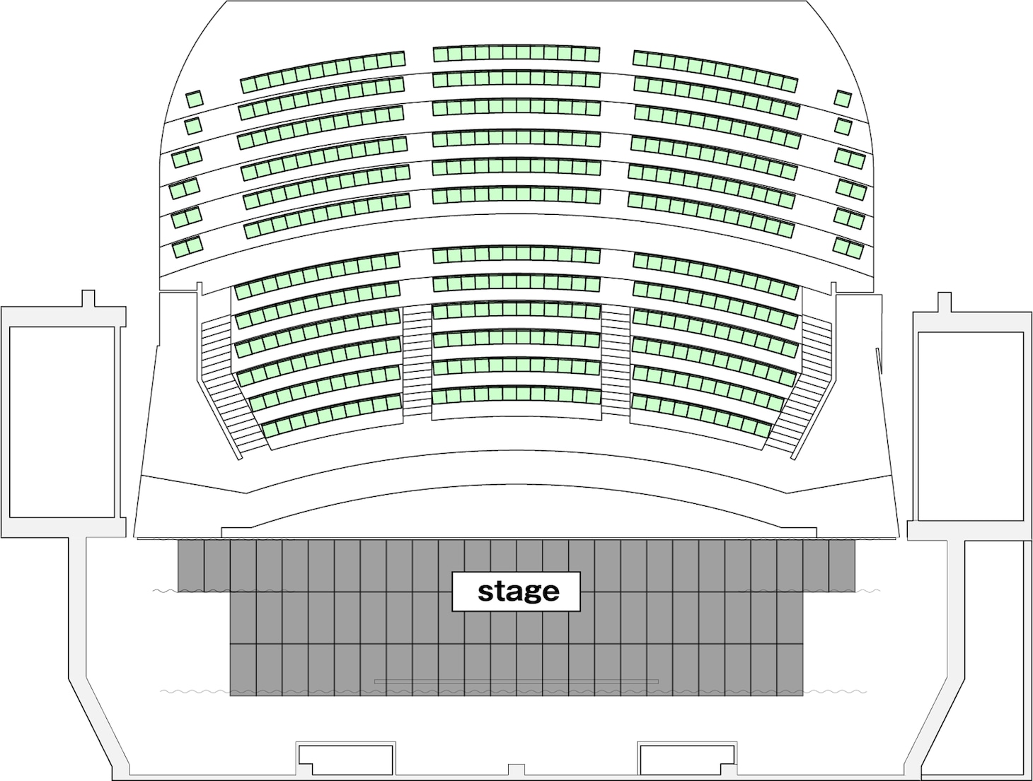 大阪・TEMPO HARBOR THEATERの座席表。