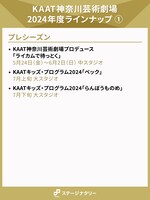 KAAT神奈川芸術劇場 2024年度ラインナップより、プレシーズンの演目一覧。