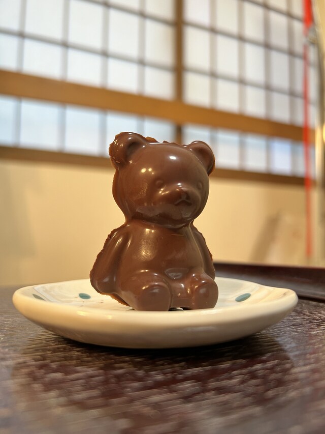 完成した、クマさんチョコレート。可愛くきれいにできました！