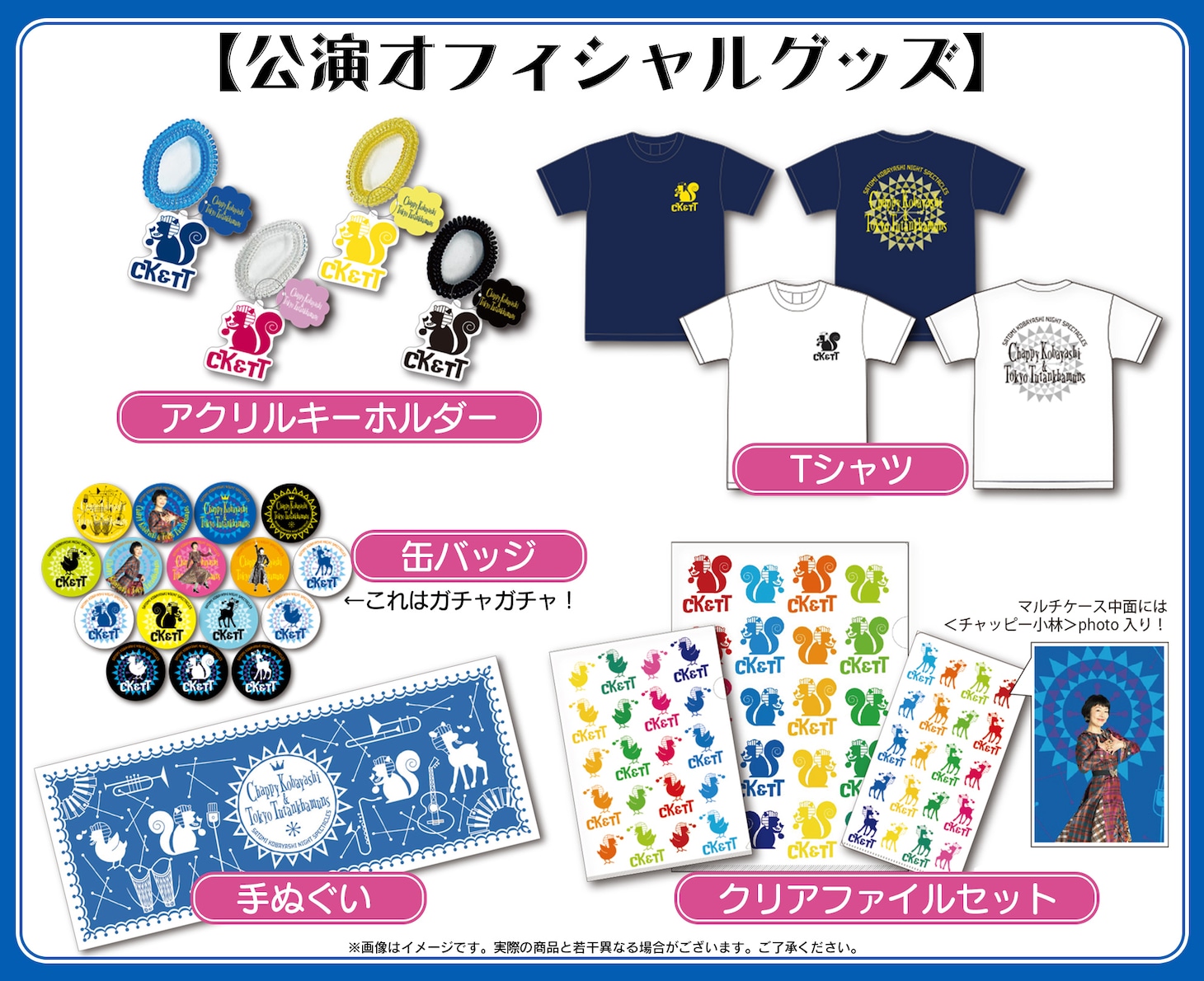 「小林聡美 NIGHT SPECTACLES チャッピー小林と東京ツタンカーメンズ」オフィシャルグッズ