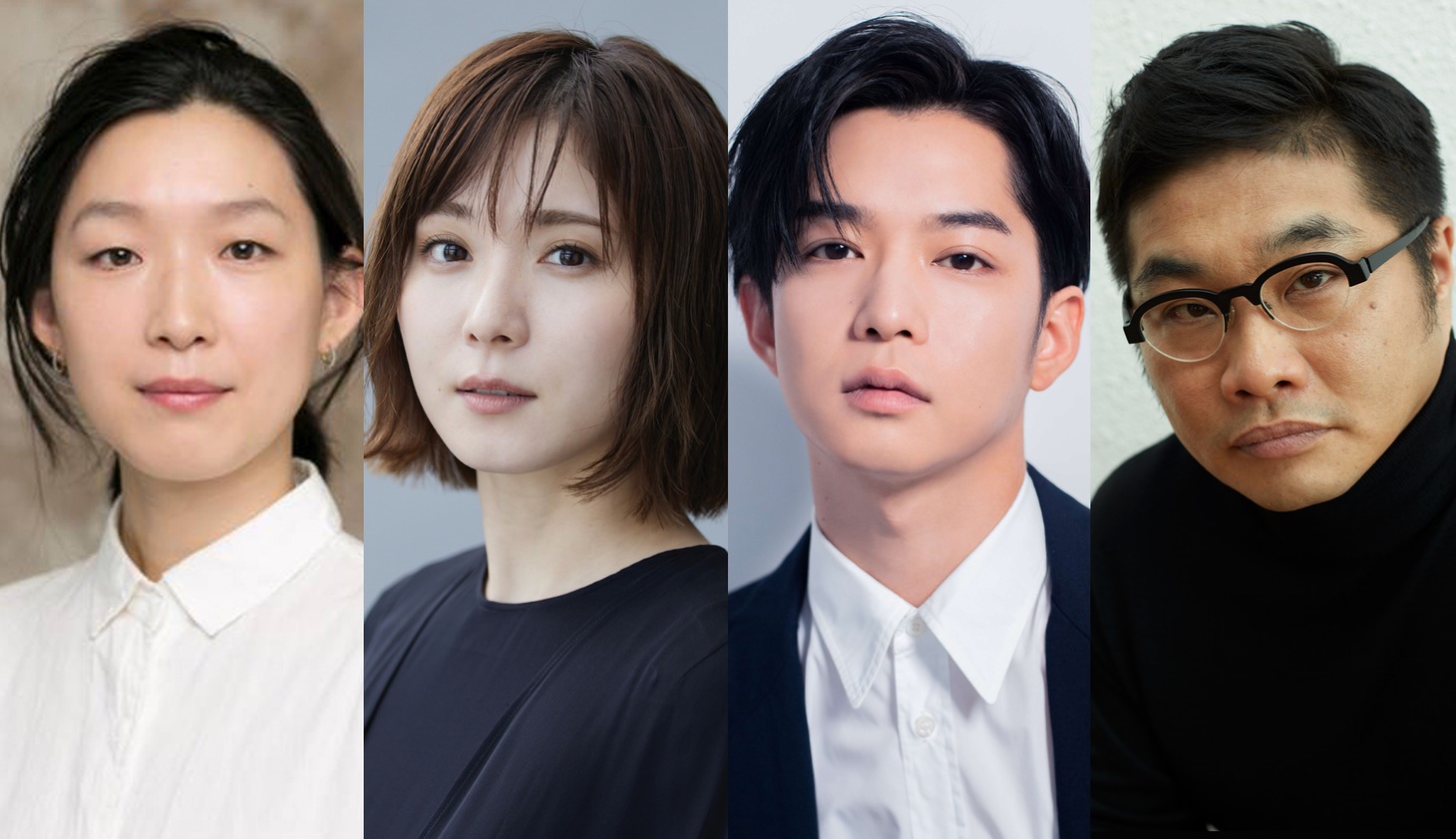 左から江口のりこ、松岡茉優、千葉雄大、松尾諭。