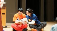 「劇団おぼんろ 第24回本公演『聖ダジュメリ曲芸団』」稽古場見学会の様子。