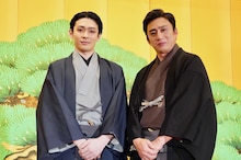 左から市川染五郎、松本幸四郎。