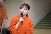 ヨーロッパ企画 第43回公演「来てけつかるべき新世界」記者会見の様子。藤谷理子。