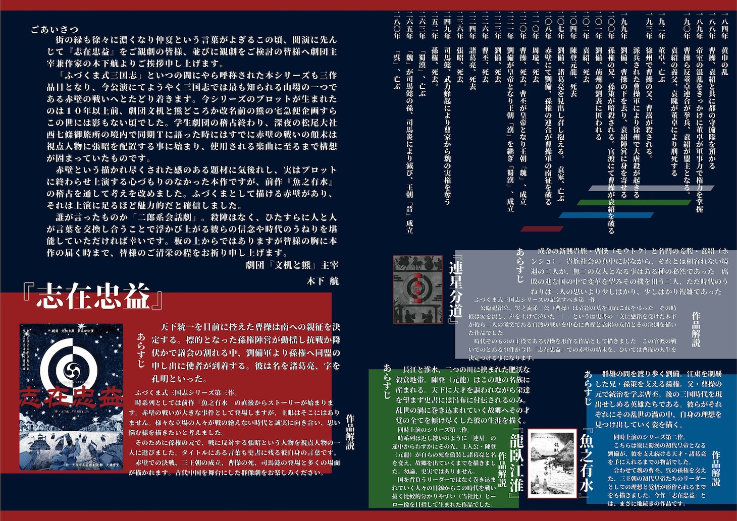 劇団文机と熊 第5回公演「志在忠益」あらすじ・年表