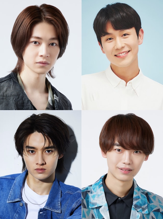 ミュージカル「OZ」出演者。上段左から今野大輝、ソン・ユテク、下段左から藤岡真威人、中村浩大。