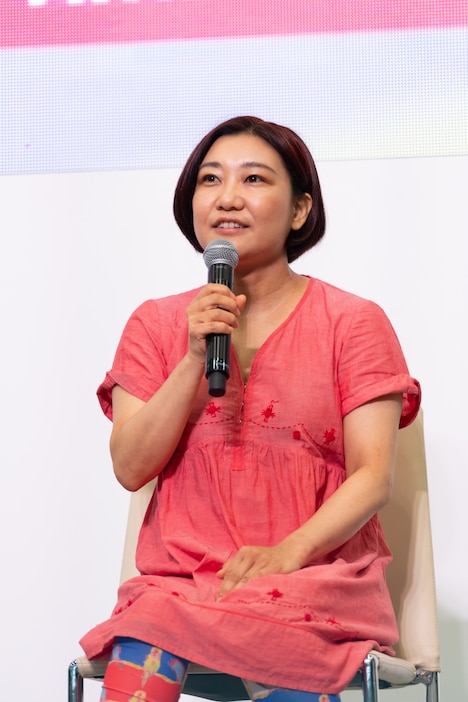 「TOKYO パラスポーツ FORWARD」で行われた、2025年に実施される「TOKYO FORWARD 2025 文化プログラム」制作発表での栗栖良依。