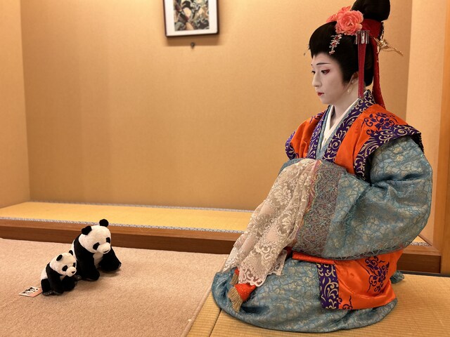 「玉蓮さん、こんにちは！」とあいさつにやってきた小さな2匹。